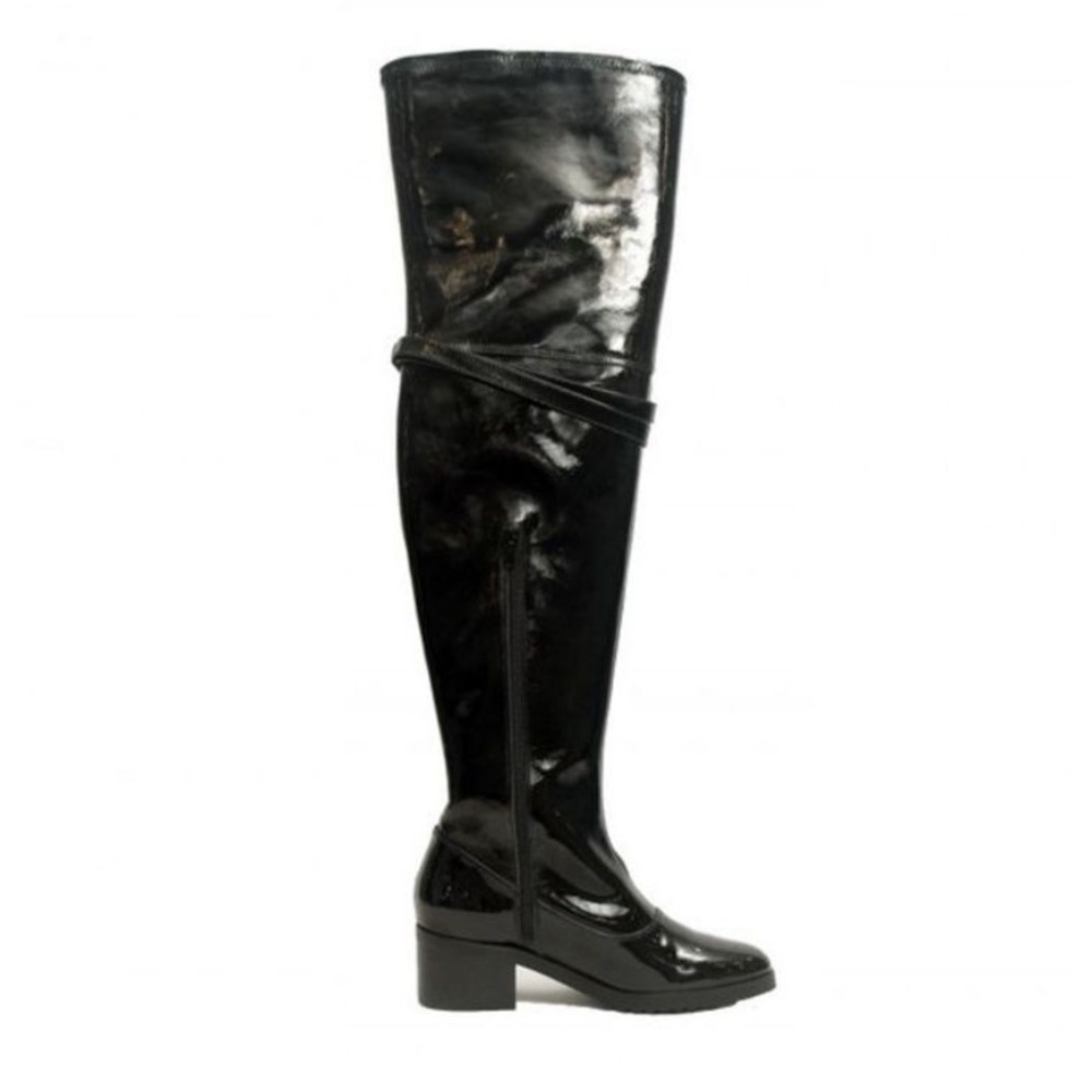 ‼️Host Pick‼️ NWT Luxury Designer VIVIENNE HU Black Patent Over Knee Boots 8m